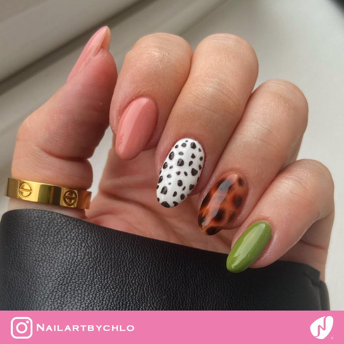 Tortoiseshell and Dalmatian Print Nails